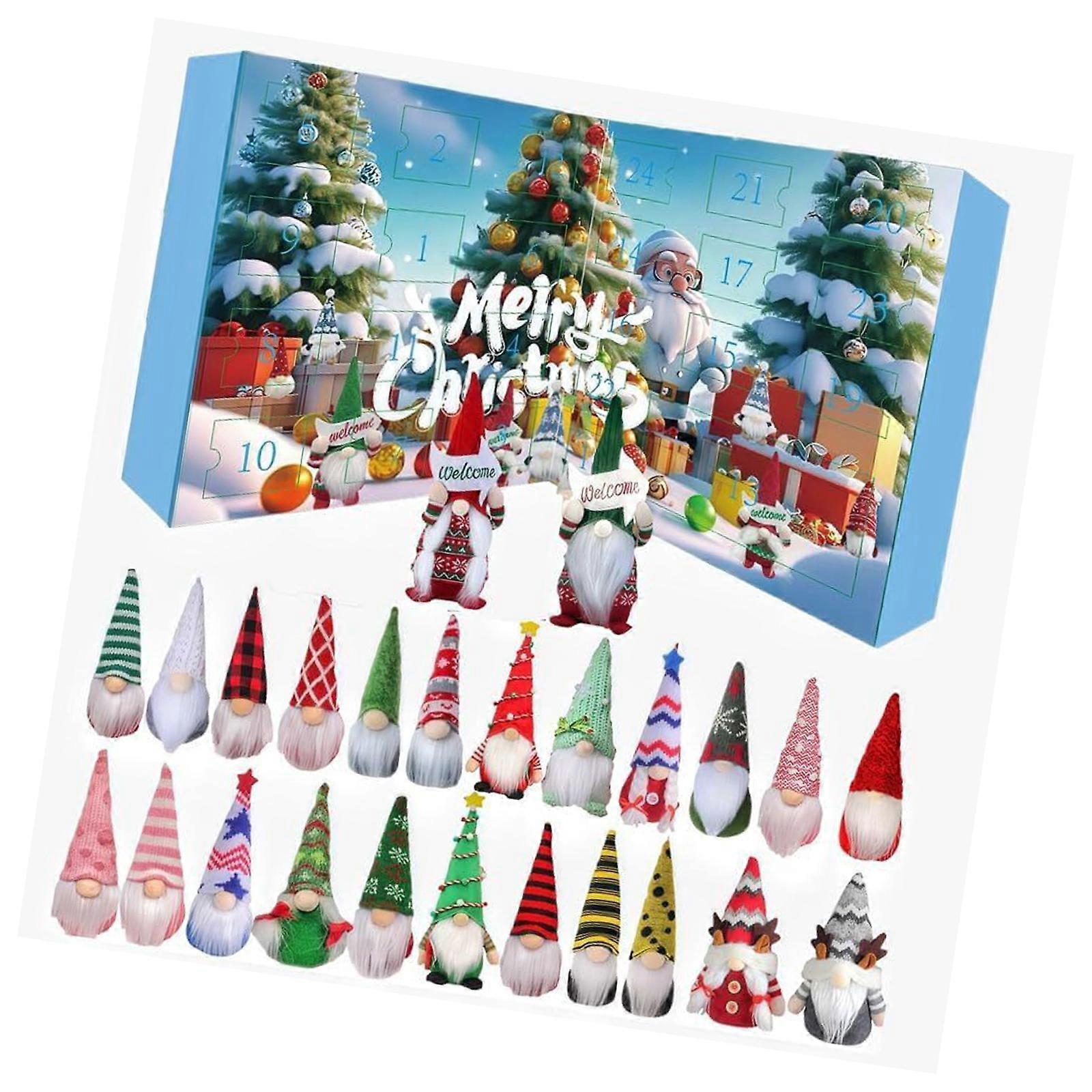 Recyclable Fabric Dwarf Arrival Calendar 2025 Holiday Clock Surprise Decoration For Family Tasks Multicolor