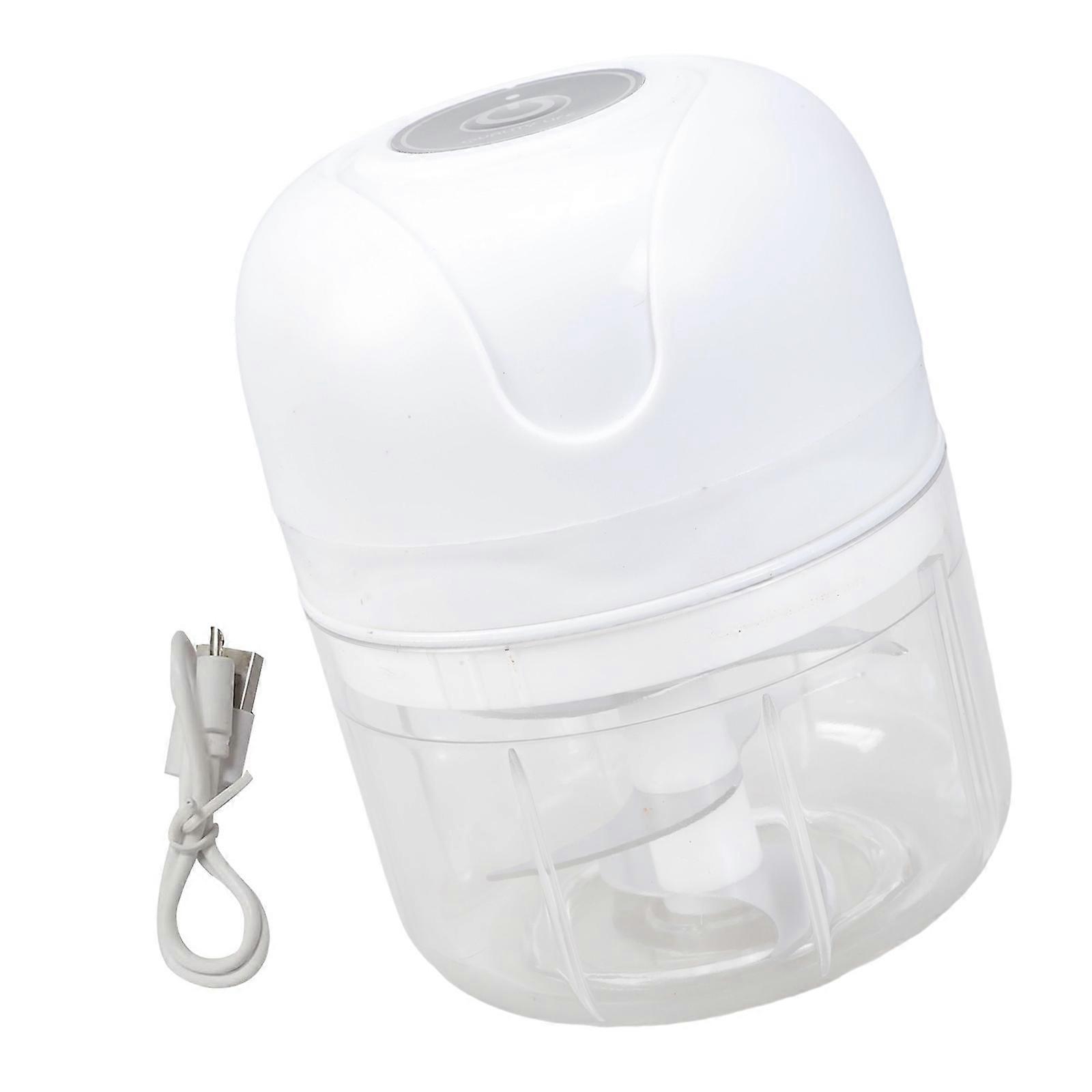 USB Wiederaufladbare elektrische Lebensmittelhacker Gemüsestampfer Gemüsehacker Stampfer Maschine Elektrischer Knoblauchhacker Weiß