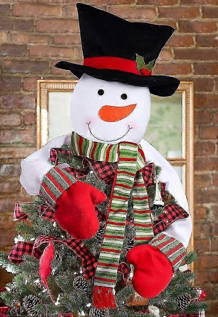 Plush Snowman Topper for Christmas Tree, Creative Touch Decoration