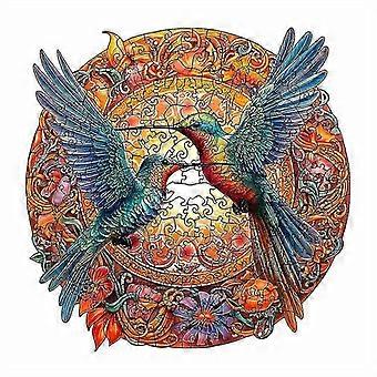 Hummingbird Chime Wooden Jigsaw Puzzle Shaped Animal Puzzle Adult Decompression Round Super Hard High Difficulty Educational Toys Birthday Holiday Fa