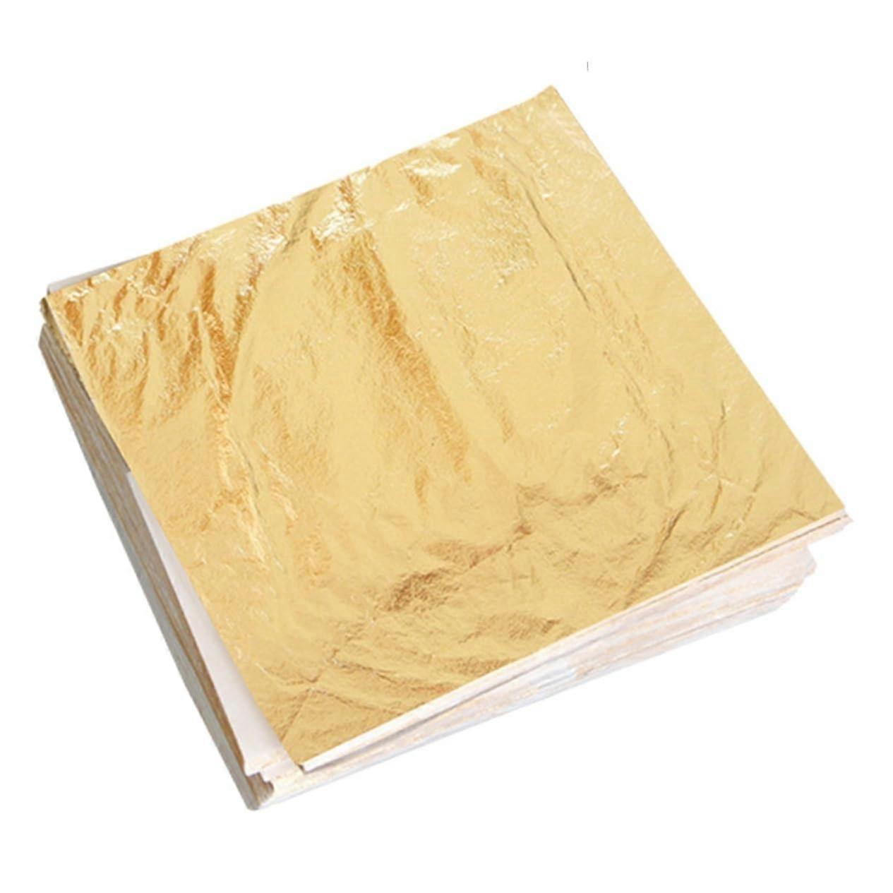 Gold Foil Paper Sheets for Gilding Crafts 100pcs Lightweight Decorative for Home and Makeup Projects