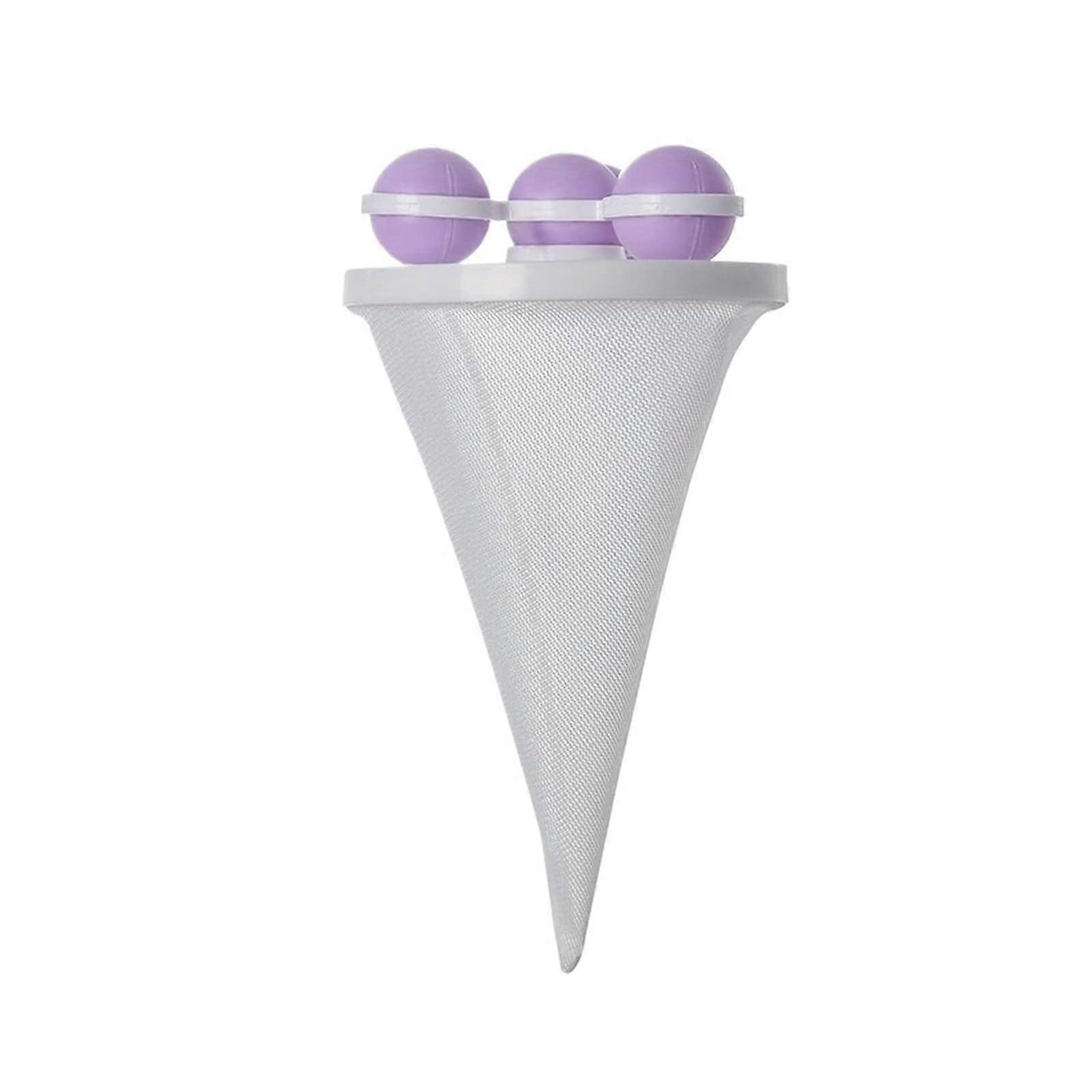 Washing Machine Hair Filter Ball with Reusable Mesh Collection Bag, Laundry Lint Remover, 2 Pack Purple
