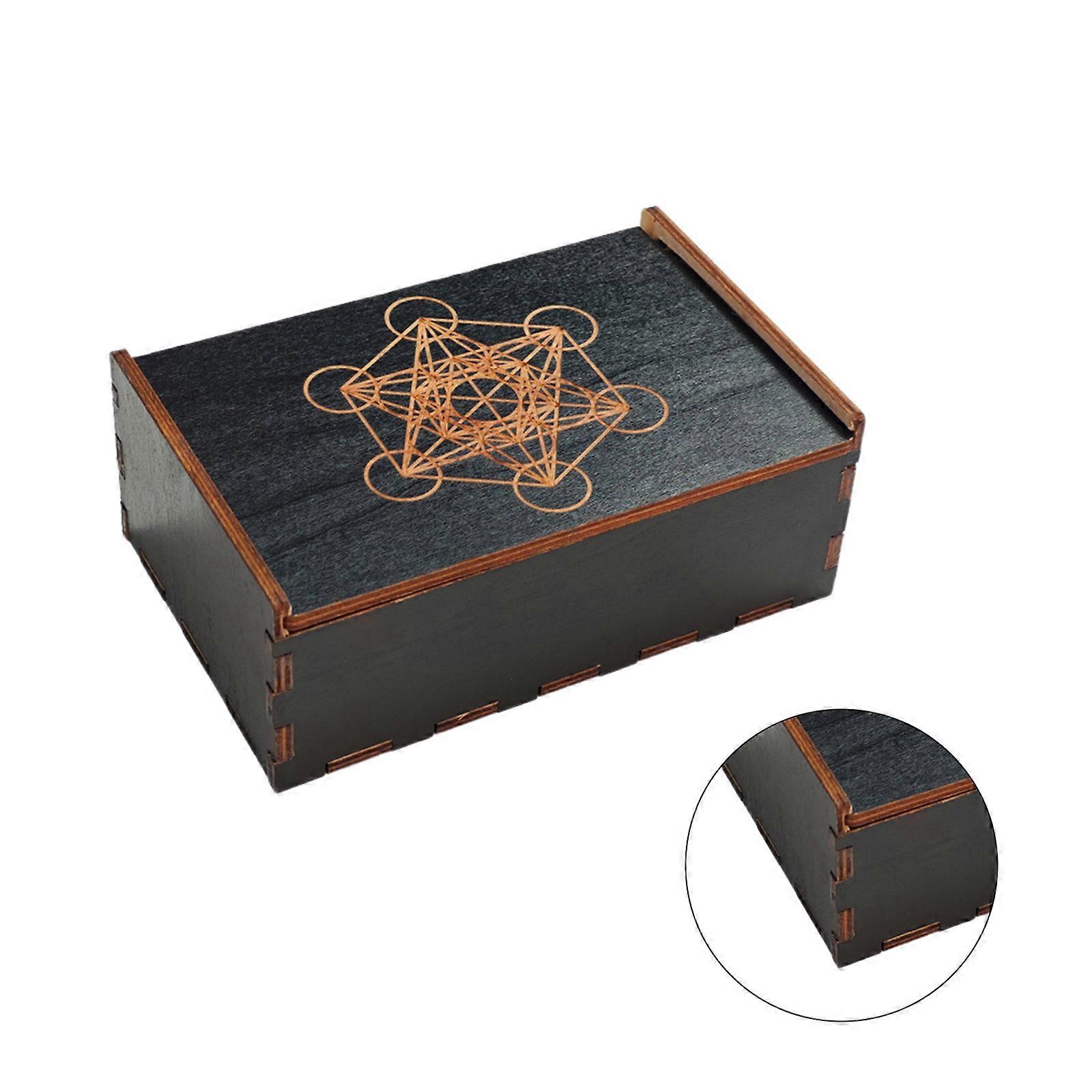 Coffret de rangement pour cartes de tarot, boîte à bijoux astrologiques, étui en bois pour cartes de tarot, boîte de rangement pour cartes de tarot pour la divination, sorcières multicolores