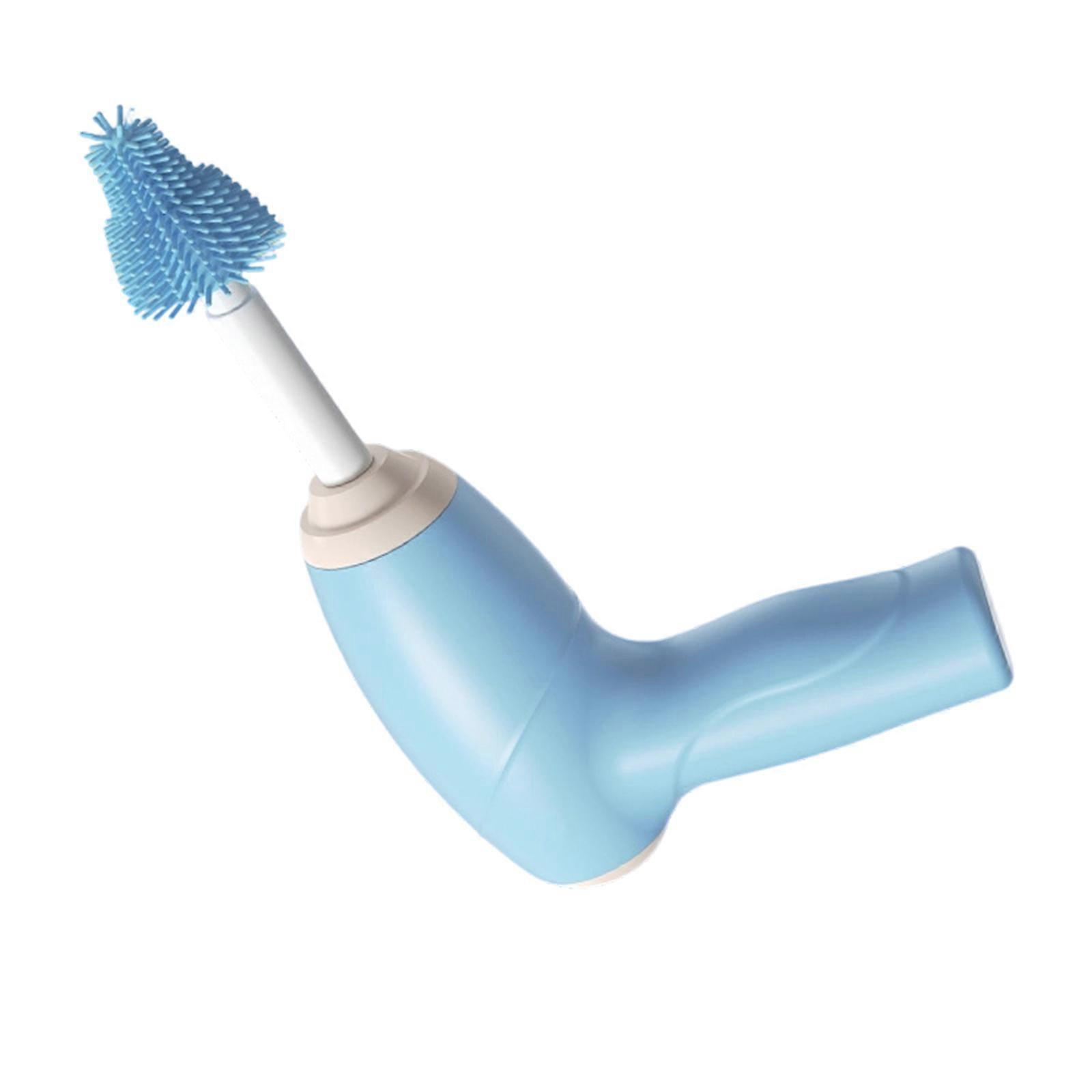 Automatic Cleaning Device Ergonomic Grip Design for Baby Bottles Household Items Button Control Quiet Nighttime Use  light blue