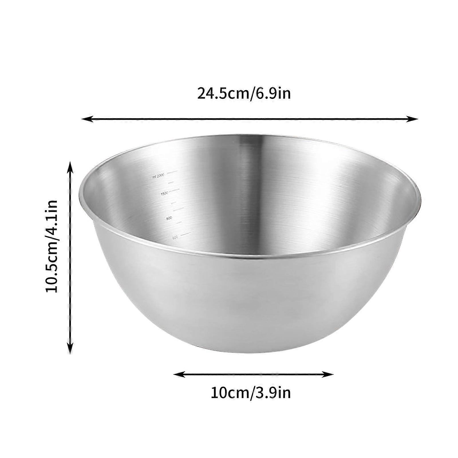 Stainless Steel Mixing Bowl Set, Salad & Soup Basin, Rust-Proof Thickened Metal Bowls, Multi-functional Large Basin (Compatible with Standard Kitchen
