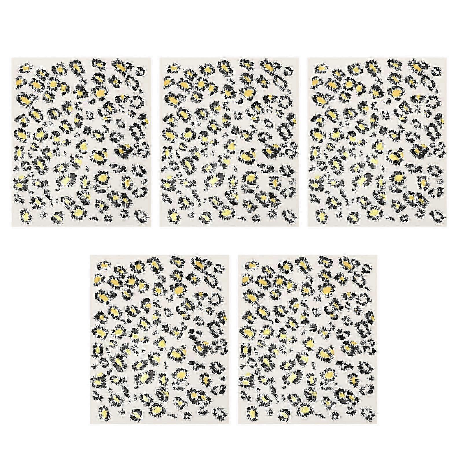 5 Sheets Leopard Temporary Tattoos Removable Tattoos Sticker Halloween Party Tattoos Kit