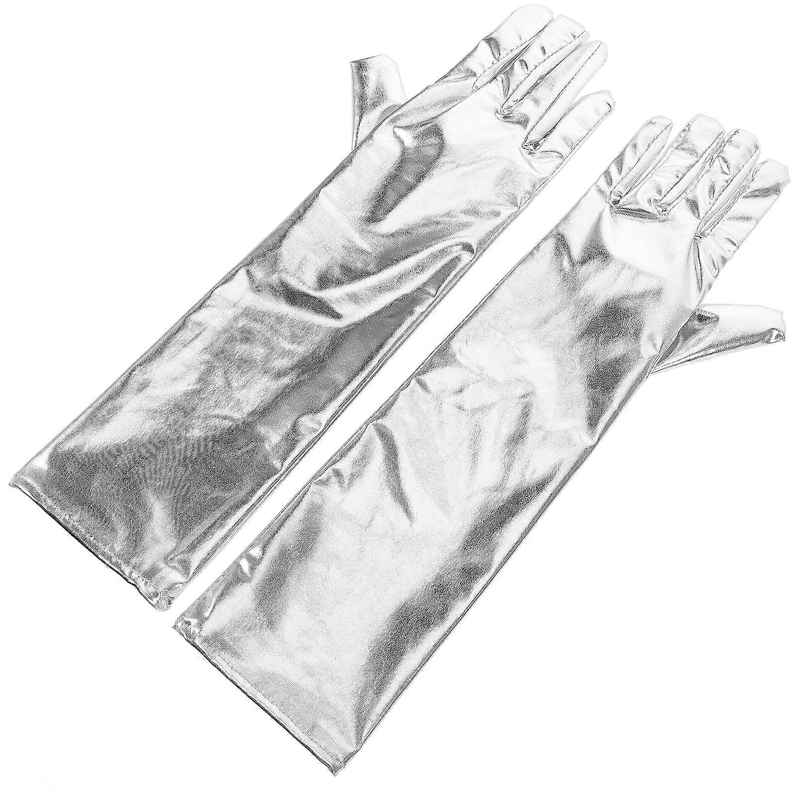 Patent Long Opera Gloves for Party 1Pair with Stretch Design