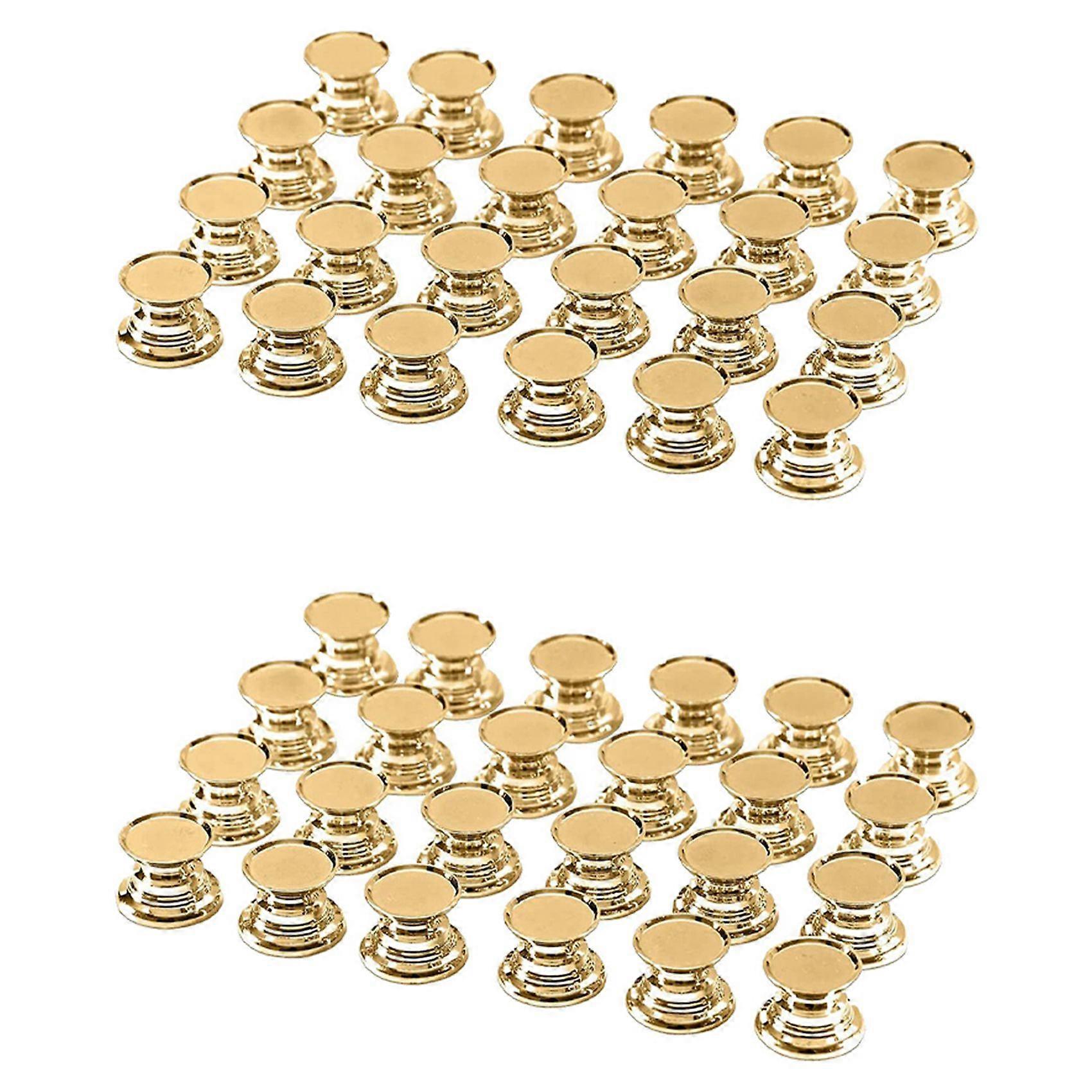 48PCS DIY Crystal Epoxy Resin Drawer Knob Base, Drawer Handle Accessories, DIY Resin Handle Alloy Base in Bulk (Golden)