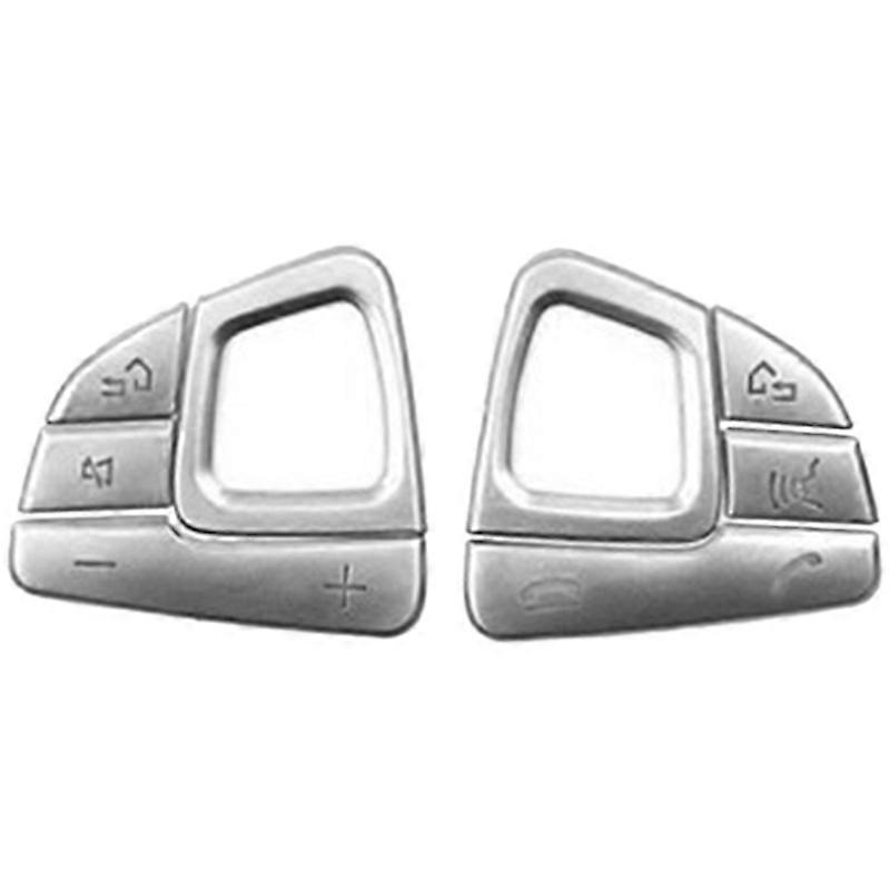 8Pcs Silver Car Steering Wheel Button Cover Trim for E-Class