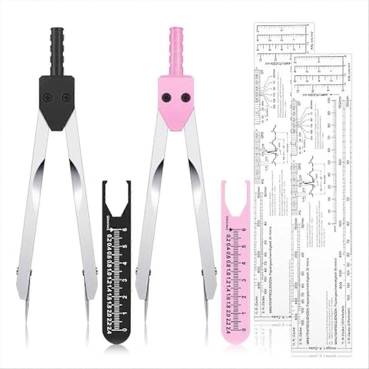 EKG Calipers & EKG Ruler Set ECG Calipers Measuring Tool for Nursing