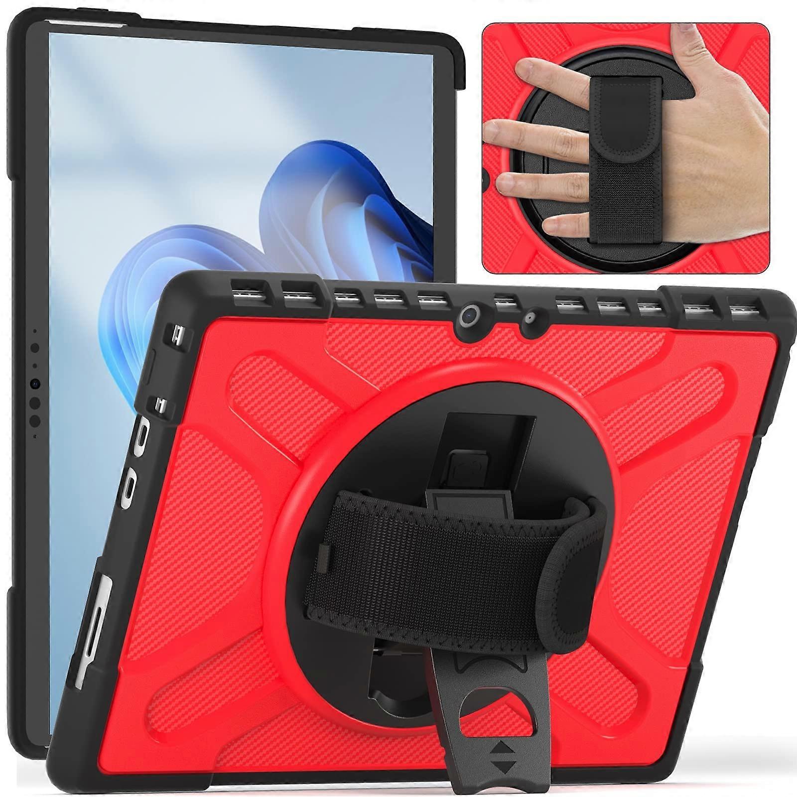 Rugged Protective Case for Microsoft Surface Pro 8 with 360° Rotating Kickstand and Type Cover Compatibility