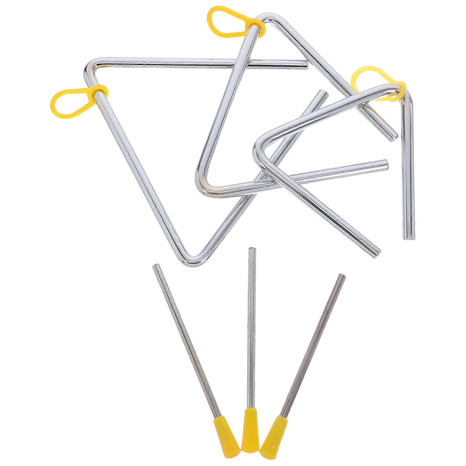 Orff Musical Triangle Instrument Set for Kids with Striker 3Sets for Learning