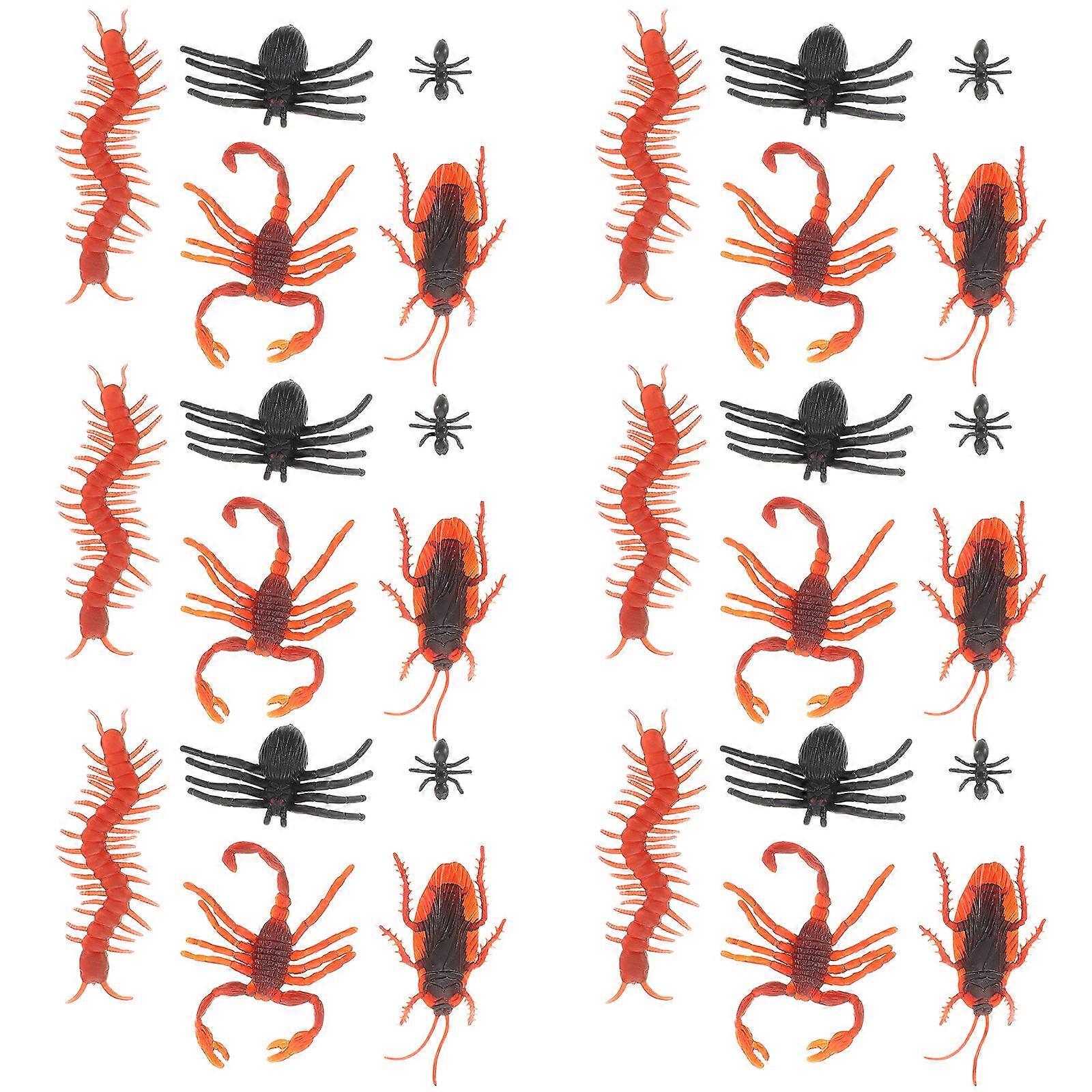 Halloween Prank Fake Bugs Plastic Simulation Insects Set 250Pcs for Party Use