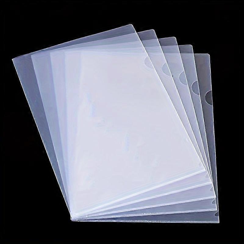 50-Pack PVC Waterproof L-Shaped Plastic Folders, A4 Document Holders and Rectangular Envelopes for Office Storage