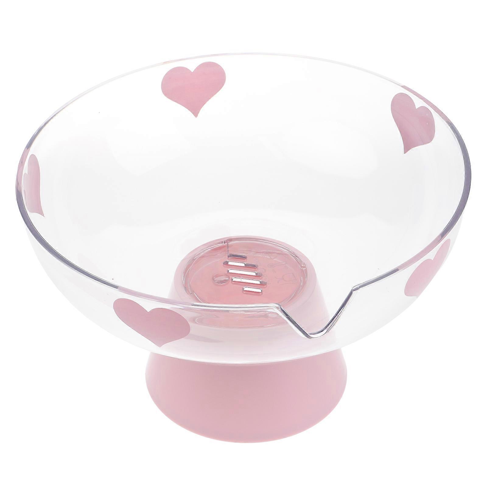 Pink Draining Fruit Plate for Home Use with Footed Basket