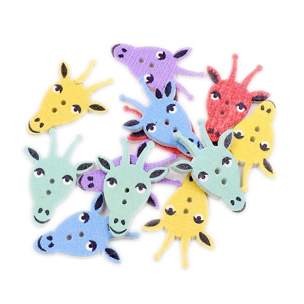 Cartoon Wood Buttons Assorted Color for DIY 200Pcs Bundle