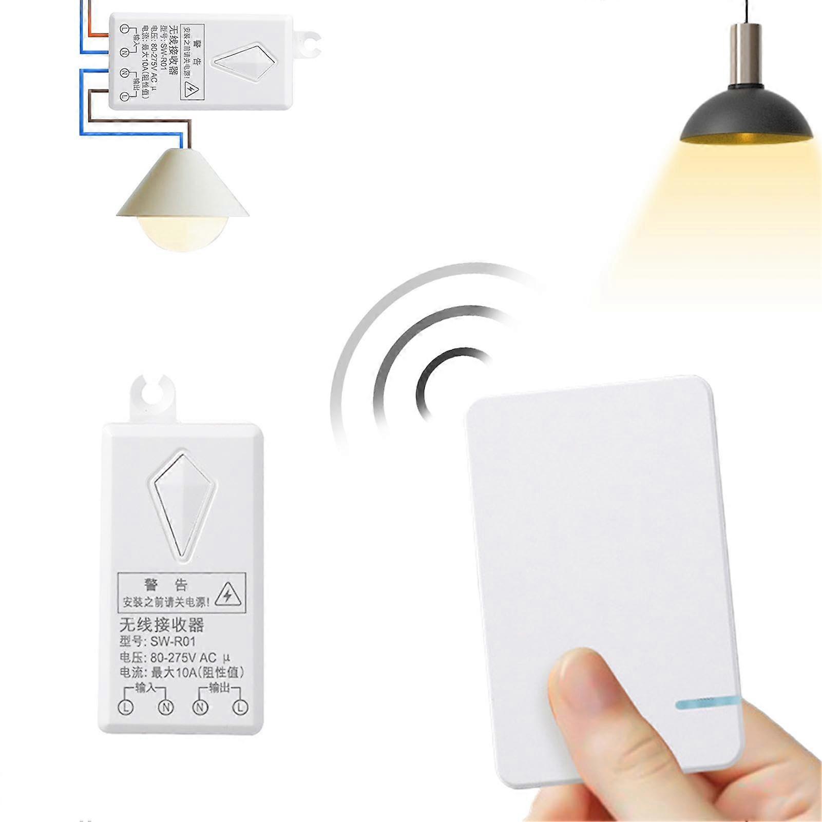 Wireless Light Receiver With Remote Control Off Lighting Fixture No Wiring Outdoor 656 Ft Range Indoor 98 Ft Range