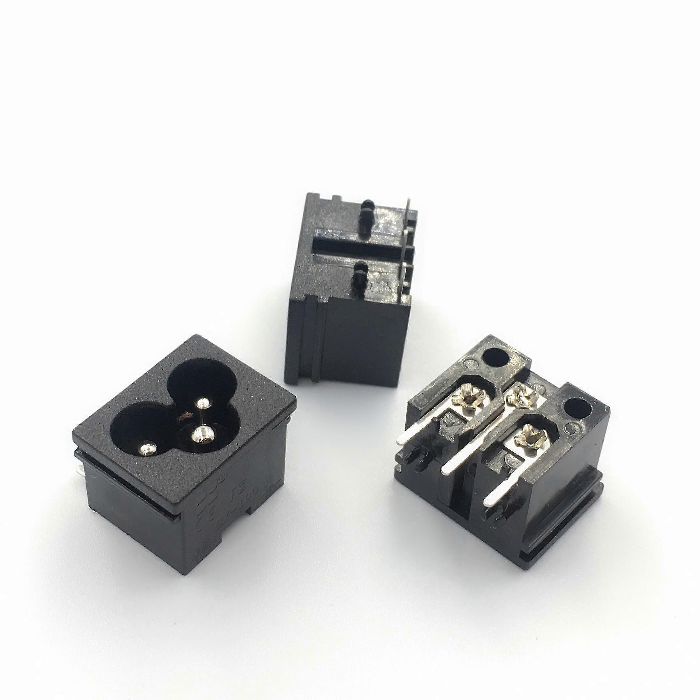 C6 Screw Mount Input Socket, AC, 3 Pin IEC320 Connector Black 25-26