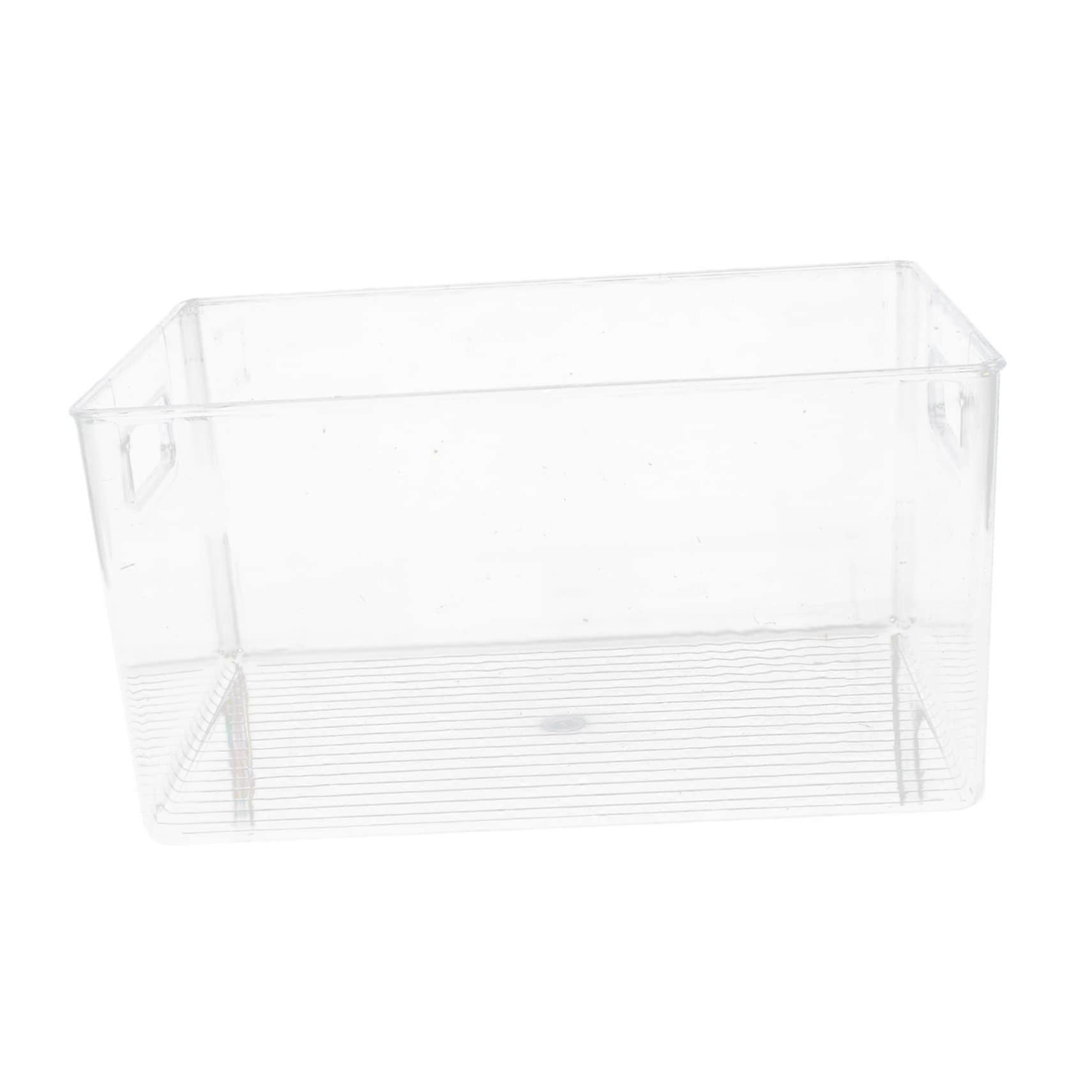 Large Plastic Storage Basket with Handles, Large Capacity Bin for Home, Office and Desktop Organization