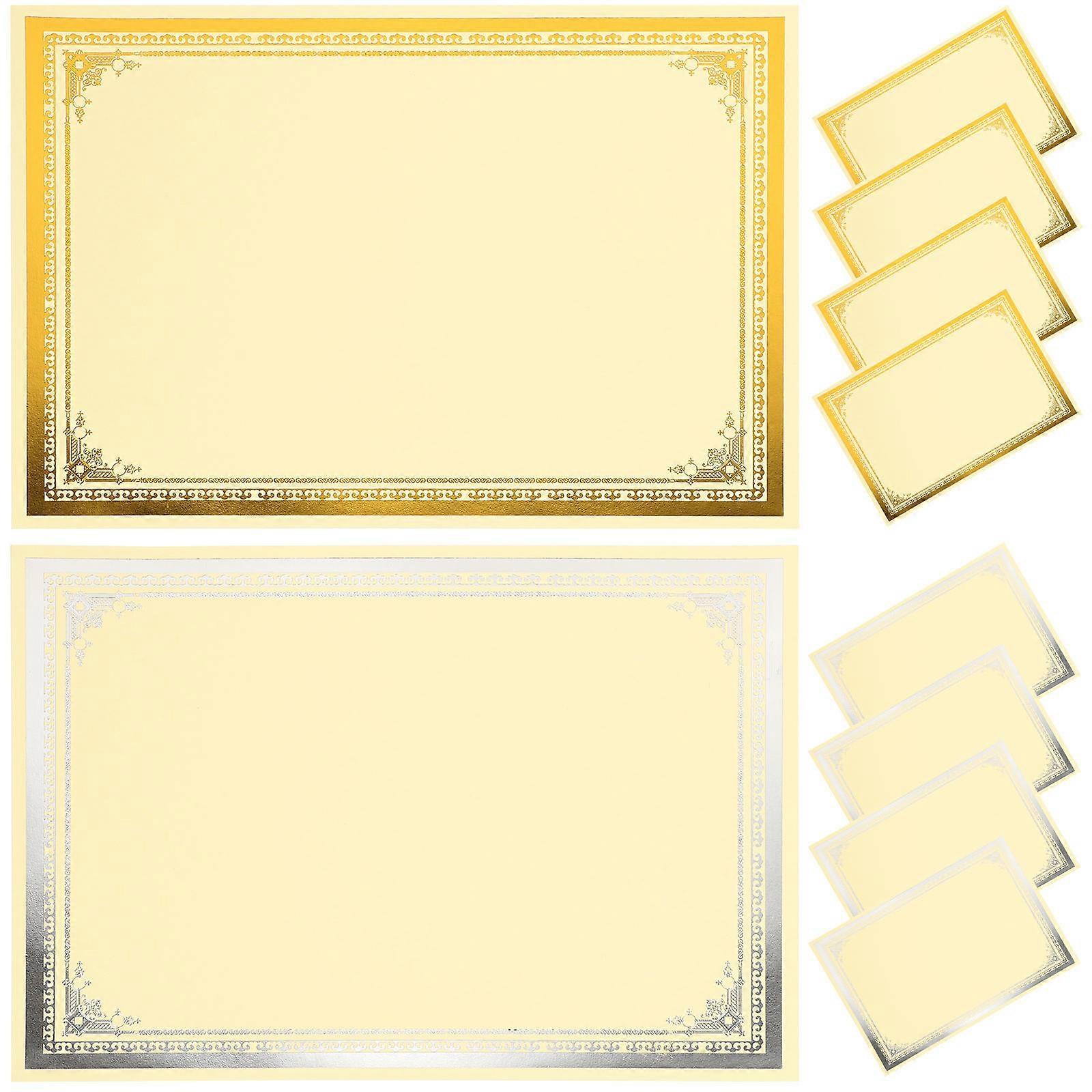 Honor Certificate Paper Certificate Paper for DIY Use with 8 Sheets