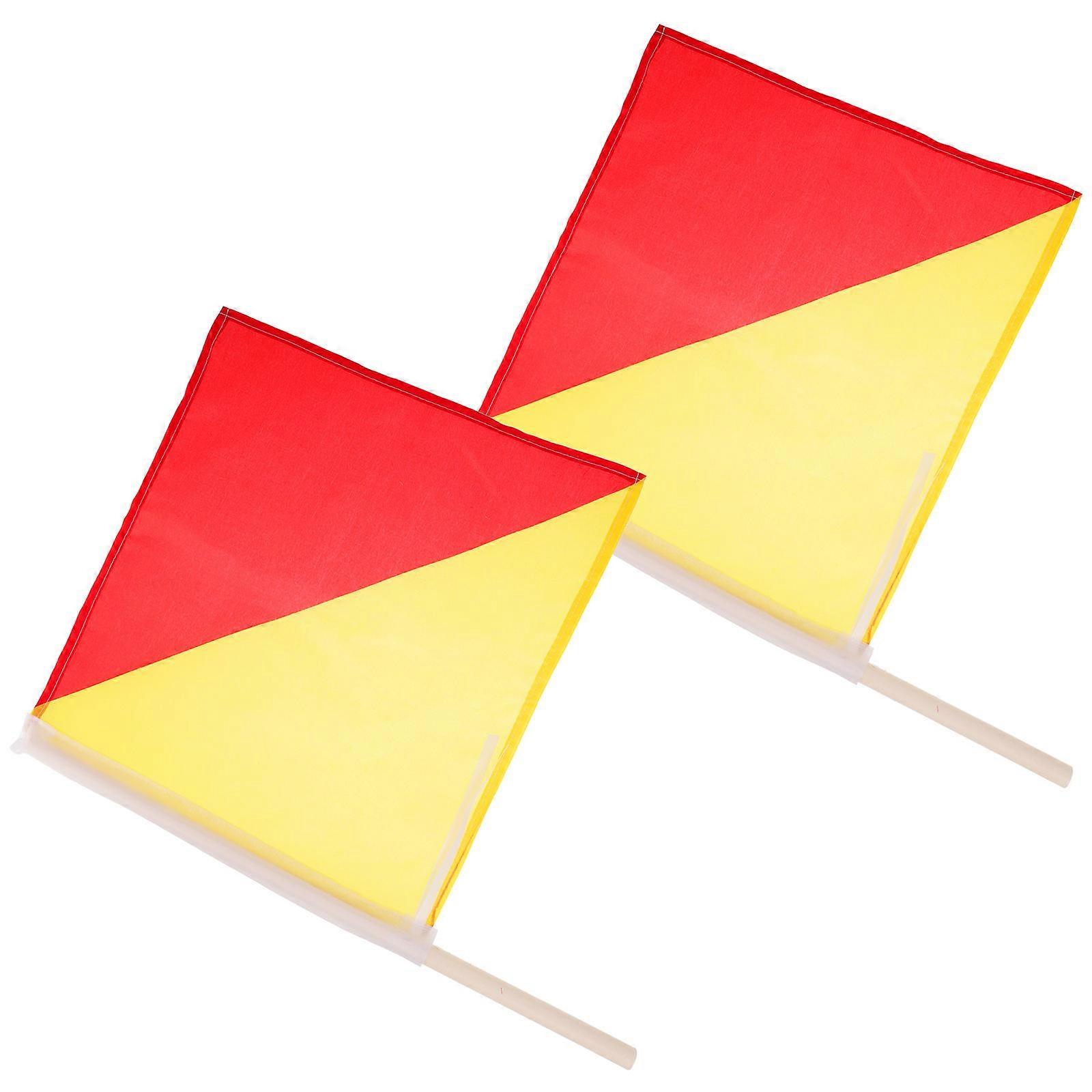 Signal Flags Handheld Safety Flags Yellow Traffic Warning Rectangular Shape 2Pcs