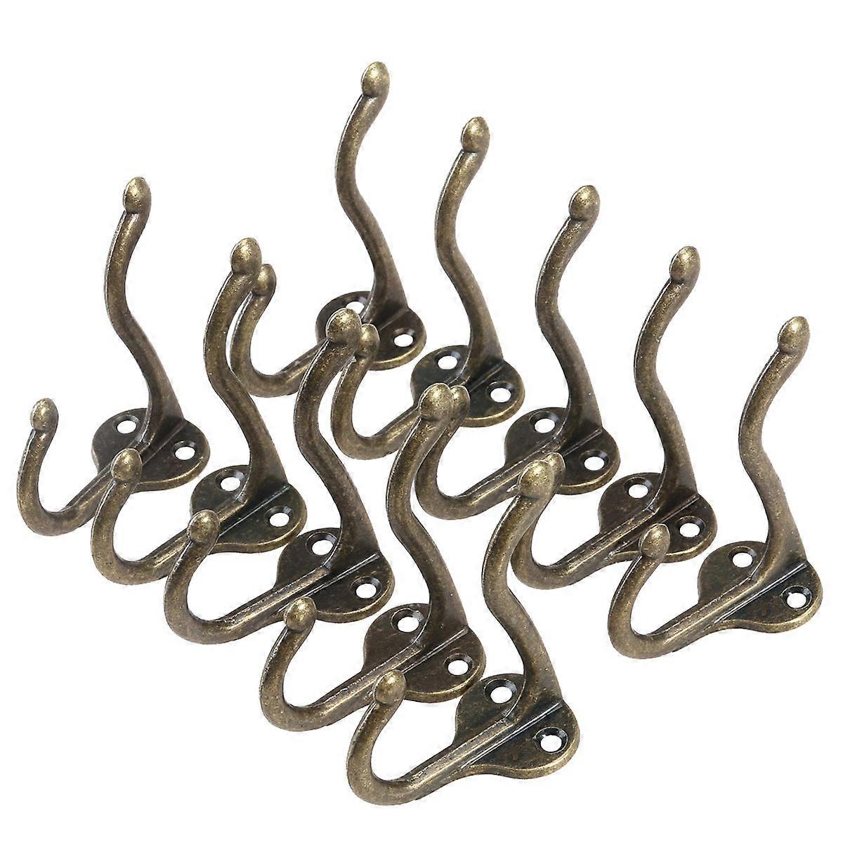 Clothes Hook Bronze Retro Small Single Hook for Coat Hanging 10Pcs