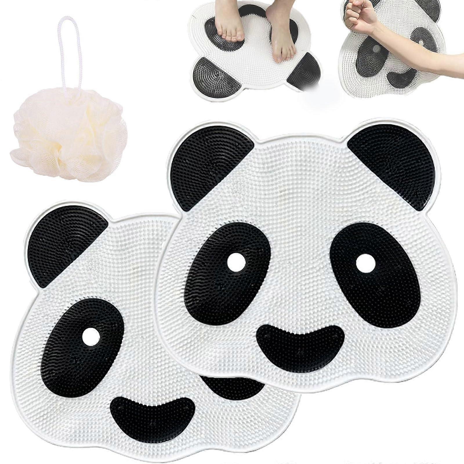 Back Scrubber for Shower with Suction Cups, Silicone WallMount Exfoliating Brush, 2PCS