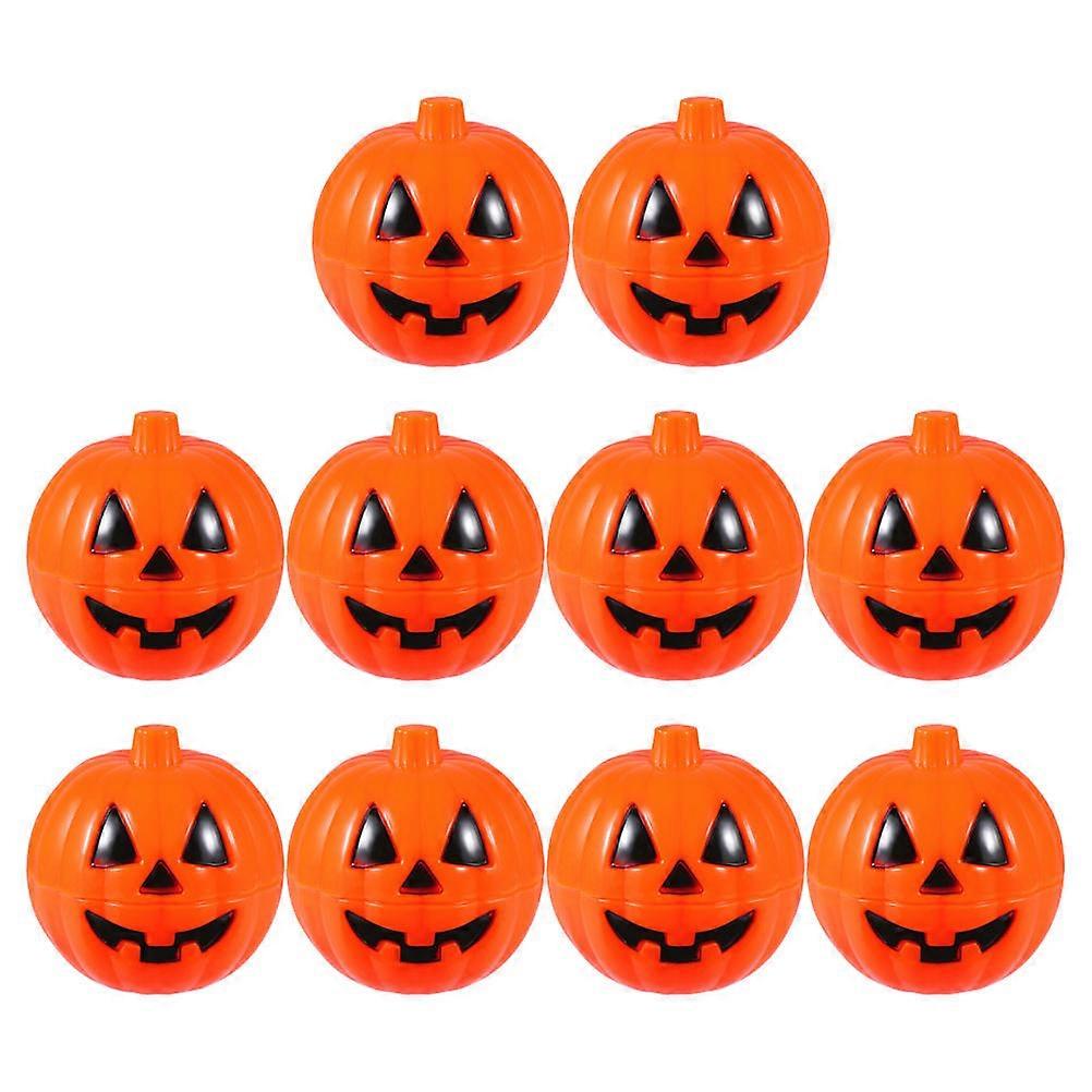 Halloween Candy Container Pumpkin Candy Jar for Party 10Pcs Plastic Orange