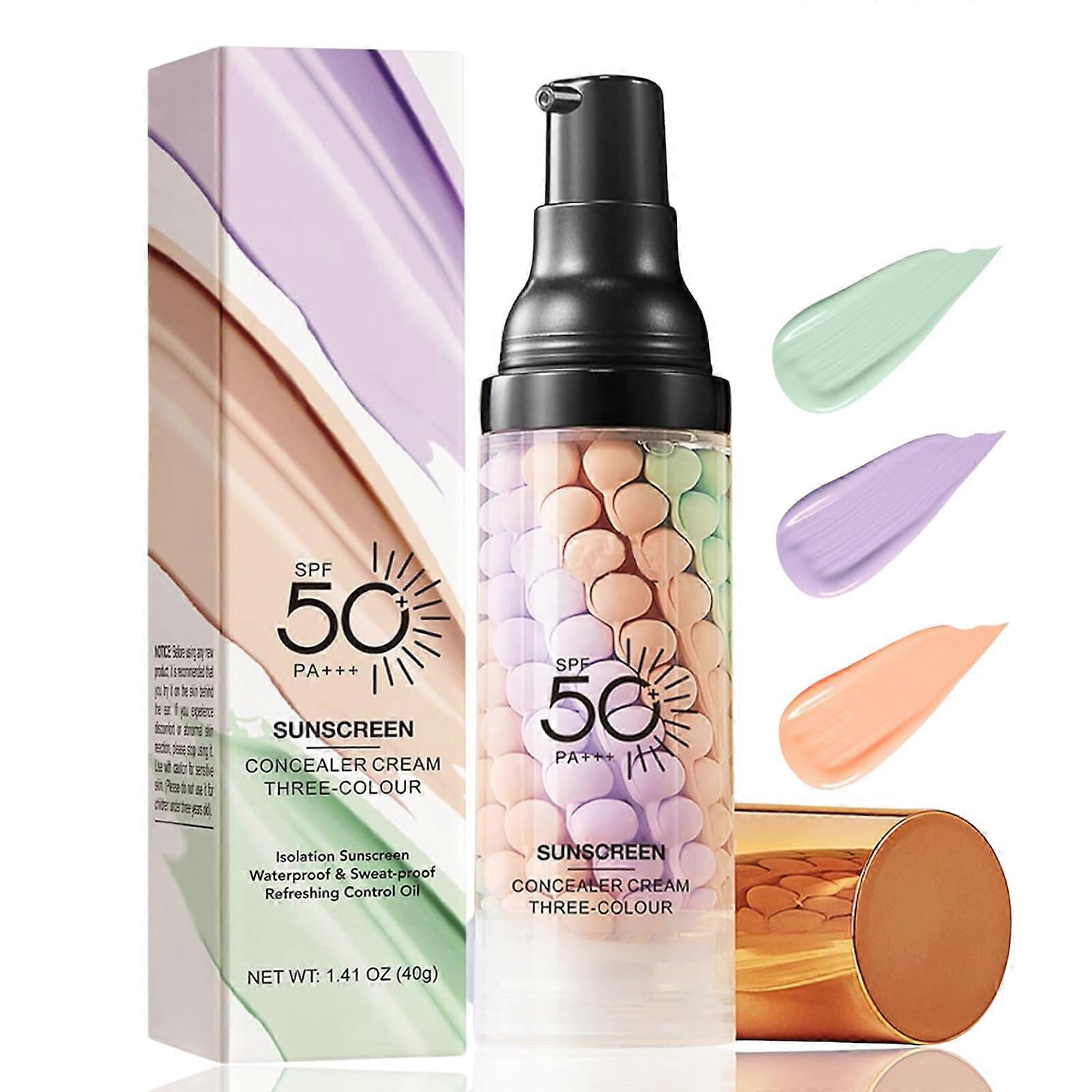 SPF 50 Face Sunscreen Moisturizer with Oil Control and Color Correcting Primer for Makeup