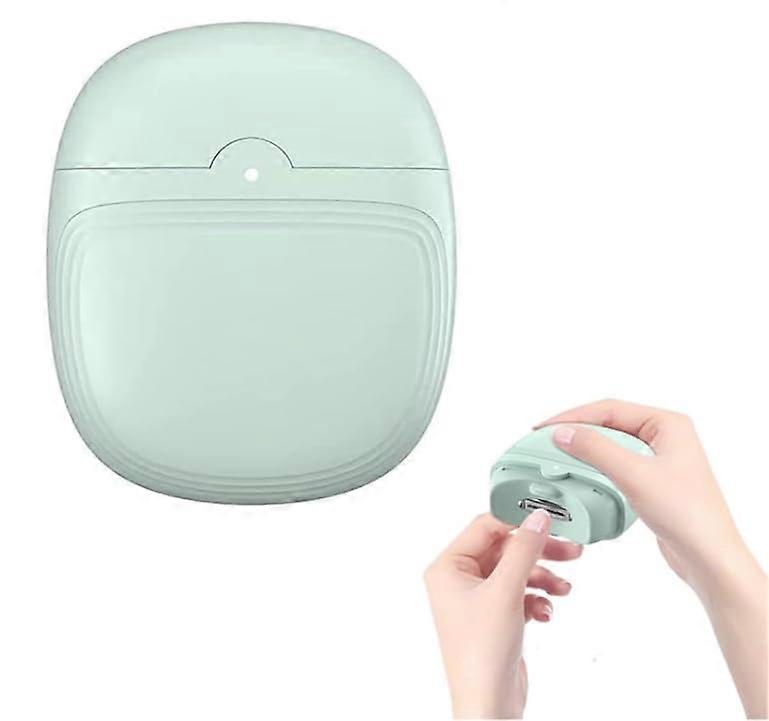 Electric Nail Clipper for Thick Toenails with Filing Function, Rechargeable Cutter with Light, Green