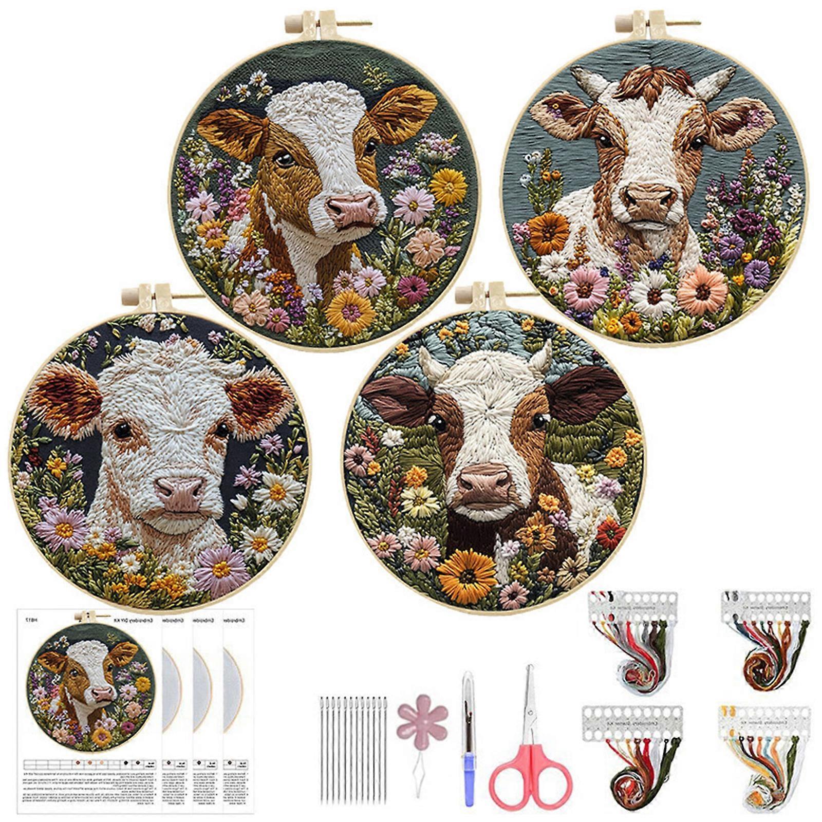 Easy to Use Embroidery Set for All Tool Fabric Thread and Simple Guide for Hobbyists Multicolor