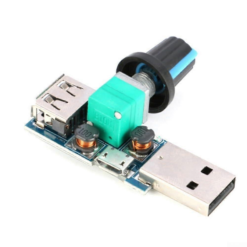 USB Fan Speed Controller with Switch, Adjustable Voltage Regulator for 5V Fans, 2.58V Output