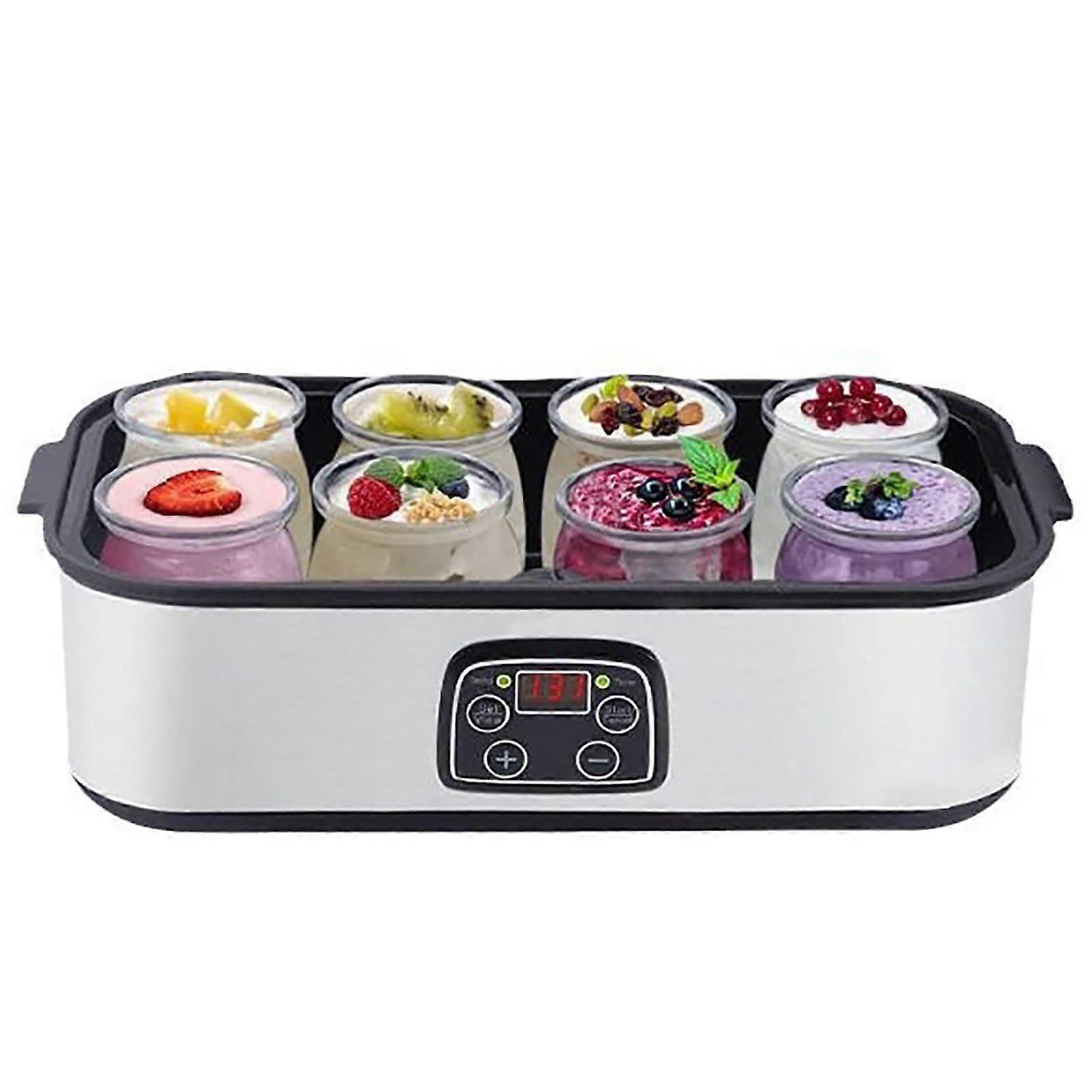 Yogurt Maker with Temperature Control and 8 Glass Jars, Adjustable Time for Homemade Probiotic