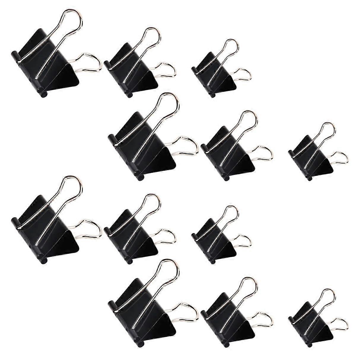 36pcs Medium Heavy Duty Metal Binder Clips Black Assorted Set for Office School Home Documents