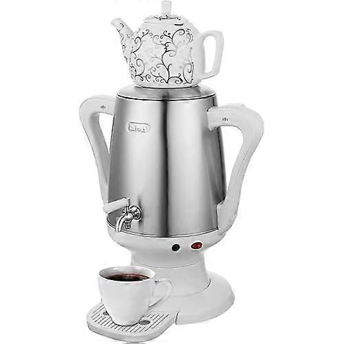 Turkish Tea Maker Electric Samovar 4L Stainless Steel Dual Kettle with Automatic Temperature Control