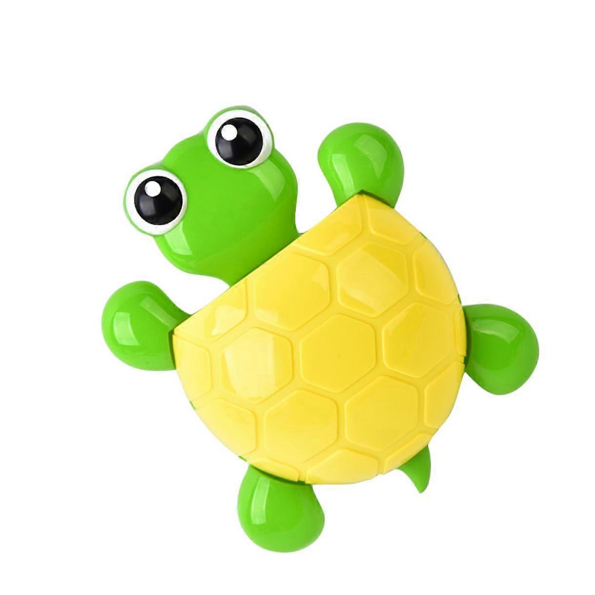 Cute Turtle Suction Cup Toothbrush Holder Bathroom Organizer Wall Mounted Yellow Stand