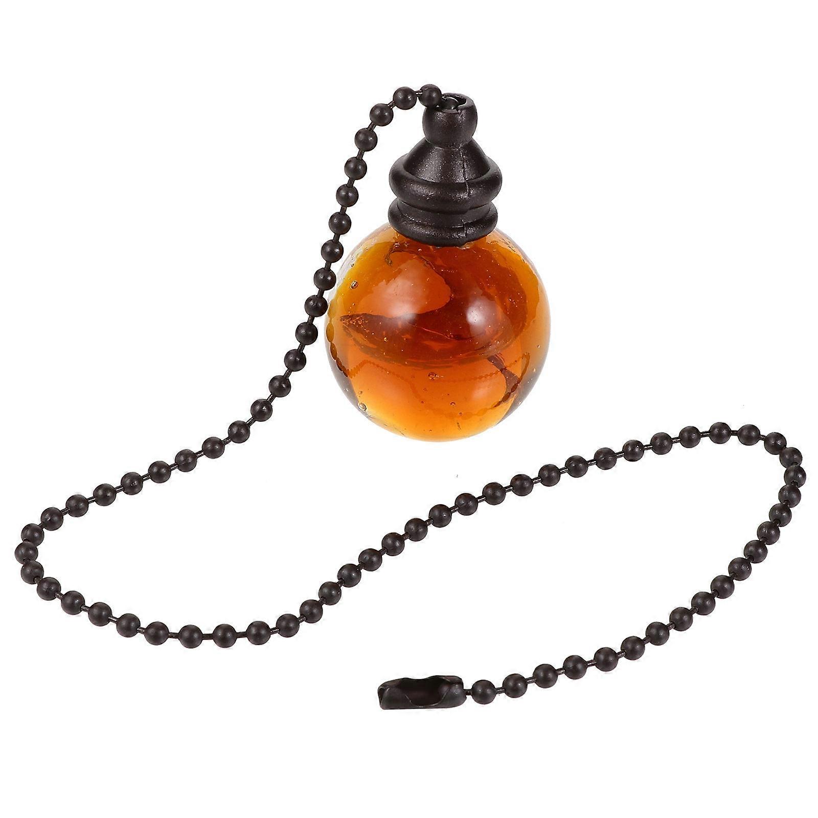 Brown Glass Ceiling Fan Beaded Pull Chain Extension for Light Pulling