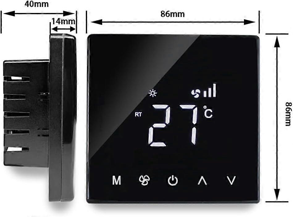 Smart Thermostat for Central Air with LCD Touchscreen, Adjustable Timer and Curved Display Design