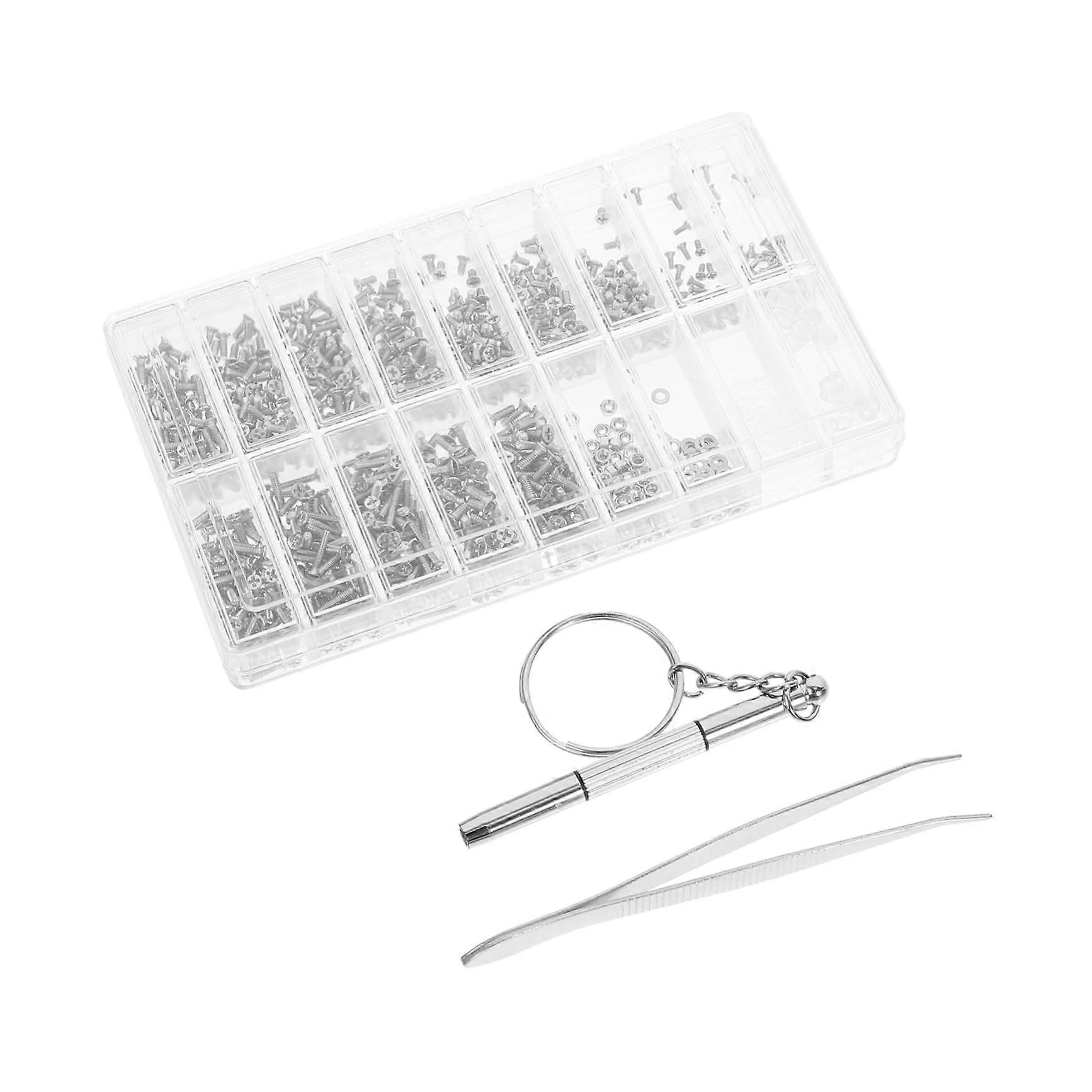 Eyeglass  Kit with Screwdriver, Nose Pads and Multiple Screws in Compact Storage Case