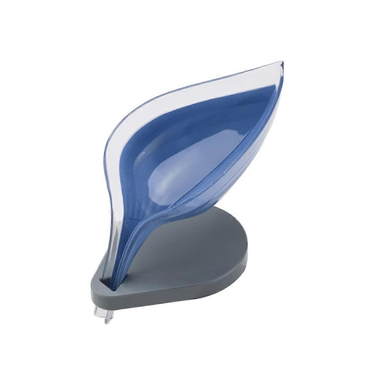Leaf Soap Dish with Strong Suction Cup, Leaf Shaped Wall Mounted Holder for Bathroom and Kitchen