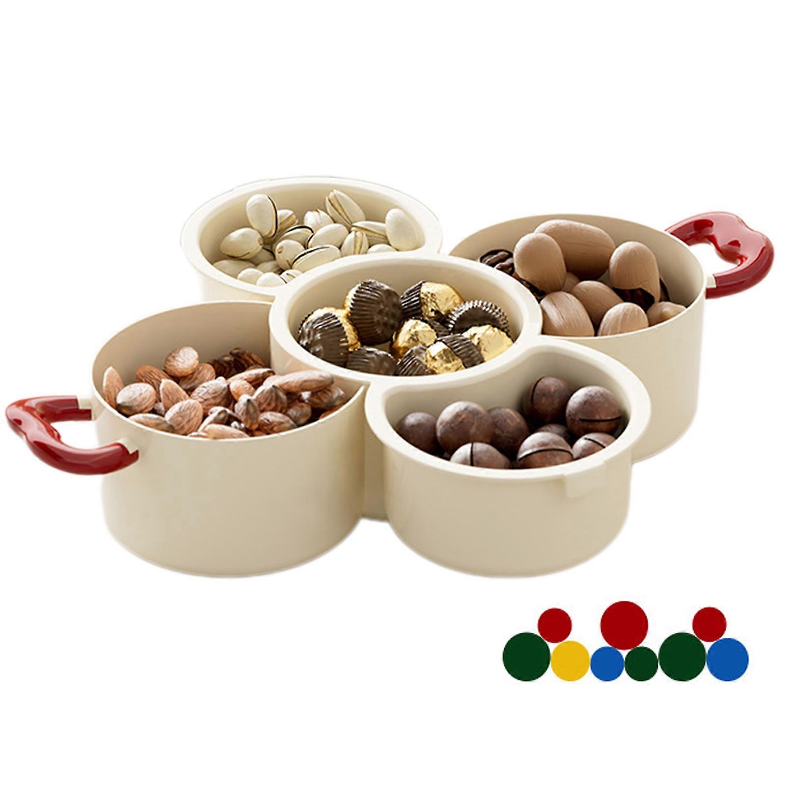 Divided Lidded Fruit Snack Platter, Multifunctional Coffee Table Organizer for Home