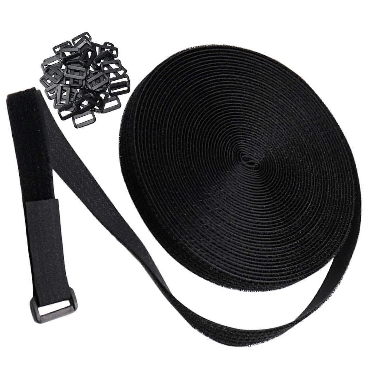 Hook and Loop Cable Ties with Buckle, Reusable Adjustable Cord Organizer for Electronics