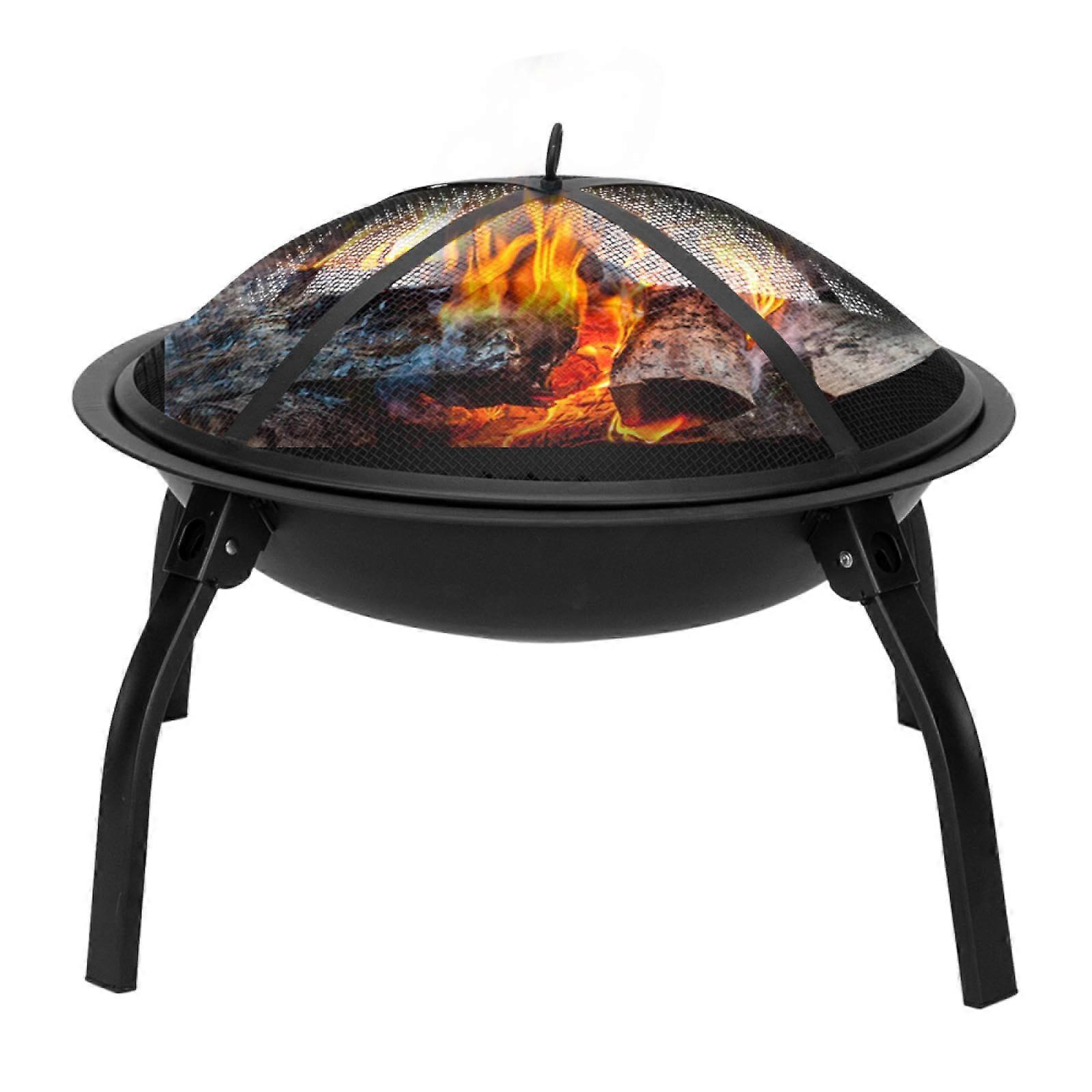 Foldable Wood Burning Fire Pit with Efficient Airflow and Durable Metal for Camping and Backyard Heating