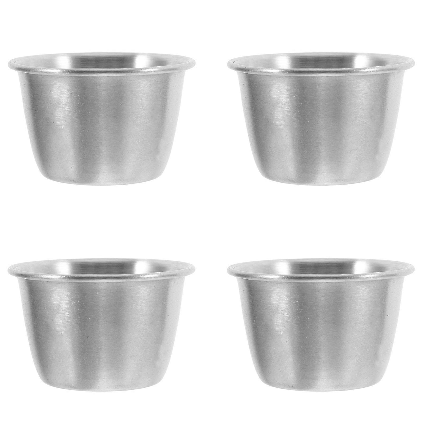 Stainless Steel Small Sauce Cup Kitchen Round Edges 4Pcs
