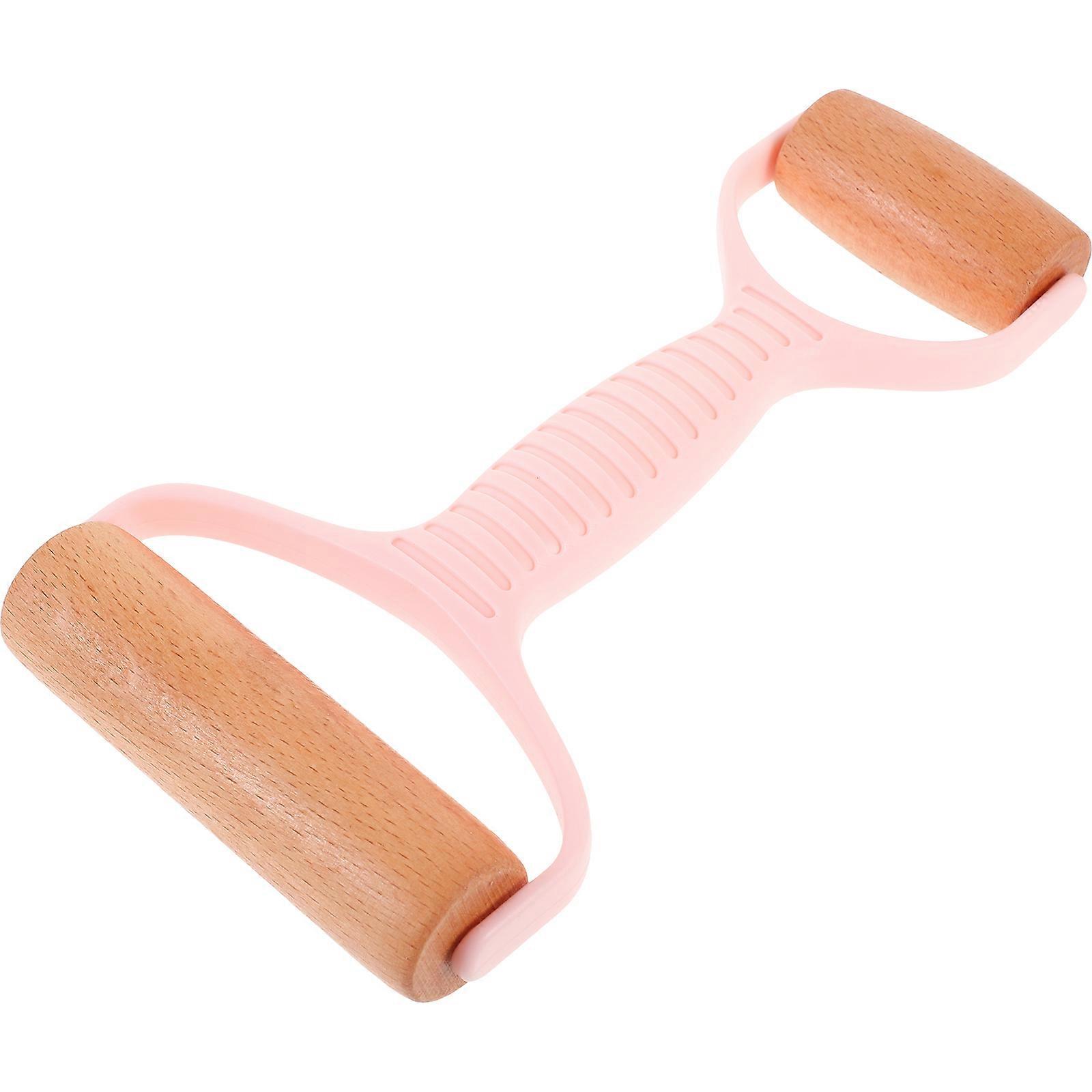Baking Pizza Roller Double Ends Dough Roller for Home Use Pink Wood