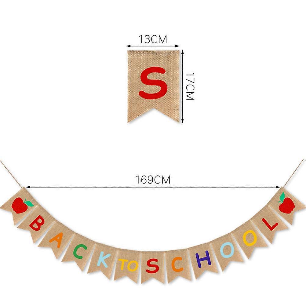 Party Pull Flag Burlap Banner Back to School School First Day