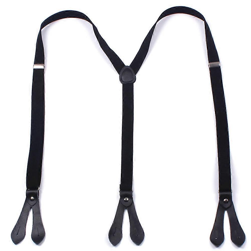 Adjustable Mens Suspenders Y Shape Straps Black 1Pack Comfortable Elastic