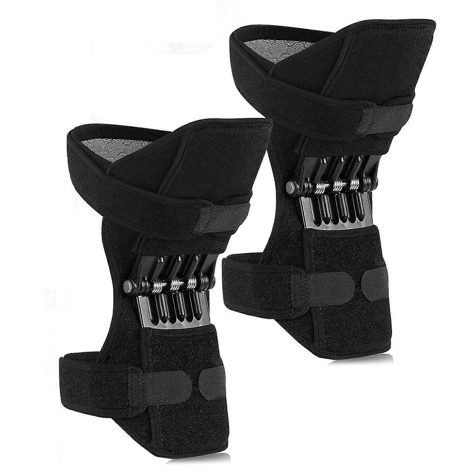 Knee Support Brace with Powerful Spring Assist, Adjustable OneSize Breathable Stabilizer for Hiking