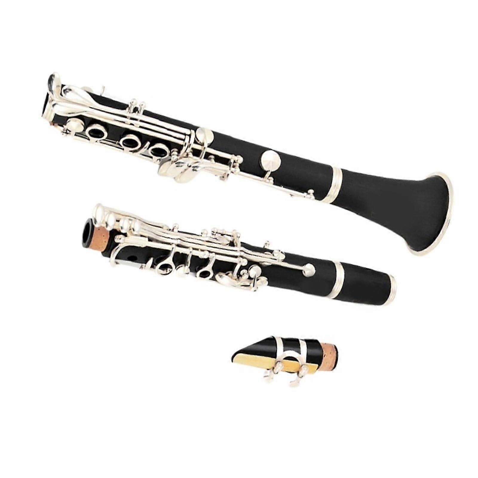 B Flat Beginner Clarinet with Durable SilverPlated Keys and Rich Responsive Tone for Students