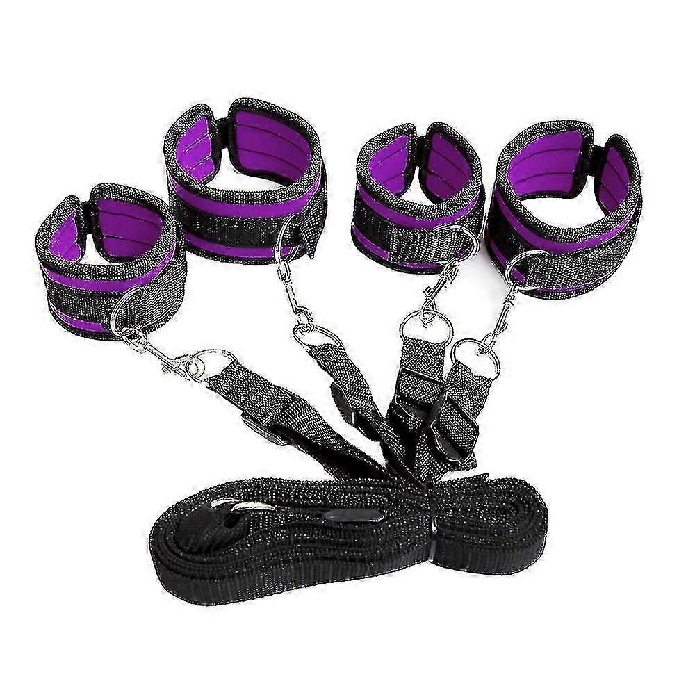 Soft Leather Adjustable Cuffs Set for Hand Wrist Ankle Restraints Kit